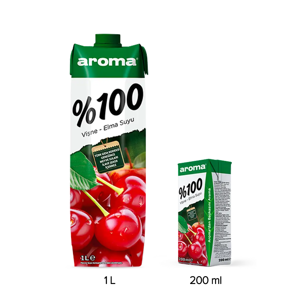 aroma %100 vişne elma suyu